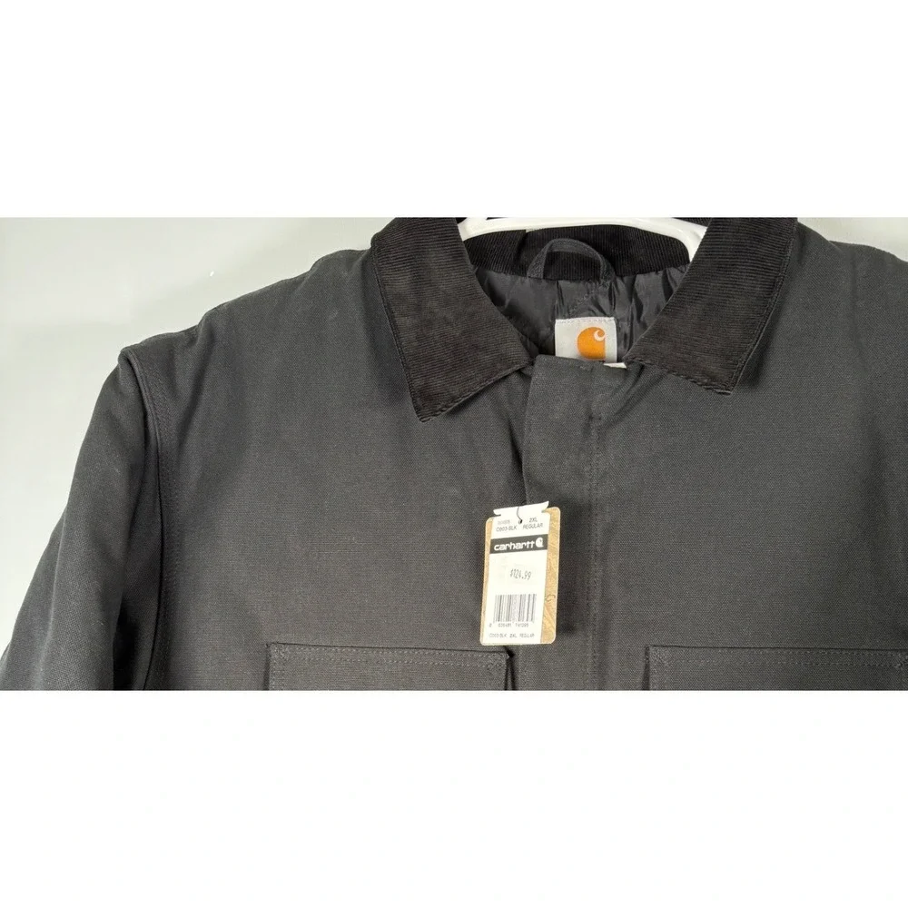 Carhartt Traditional Coat C003 Black Duck Canvas Quilted Jacket Mens 2XL NWT
